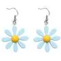 Daisy Sunflower Dangle Earrings Acrylic Resin Flower Blossom Floral Drop Earrings for Women Girls Jewelry