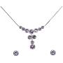 Faship Gorgeous Rhinestone Crystal Floral Necklace Earrings Set