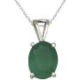 YoTreasure 0.60'' Green Onyx Solid 925 Solid Sterling Silver Chain Pendant
