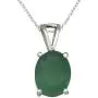 YoTreasure 0.60'' Green Onyx Solid 925 Solid Sterling Silver Chain Pendant YoTreasure 0.60'' Green Onyx Solid 925 Solid Sterling Silver Chain Pendant