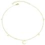 Agvana Gold Plated Sterling Silver Moon and Star Necklace for Women Cubic Zirconia CZ Dainty Necklace Fashion Jewelry Birthday Christmas Gifts for Her Teens Girls with Gift Box, 14.6+3 Inch Extender