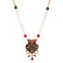 Efulgenz Indian Bollywood Antique Vintage Gold Plated Wedding Faux Pearl Strand Pendant Choker Collar Necklace Earring Jewelry Set