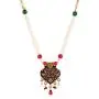 Efulgenz Indian Bollywood Antique Vintage Gold Plated Wedding Faux Pearl Strand Pendant Choker Collar Necklace Earring Jewelry Set
