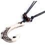 Scddboy Hawaiian Fish Hook Pendant Hemp Cord Adjustable Chain - Maori Tribal Necklace