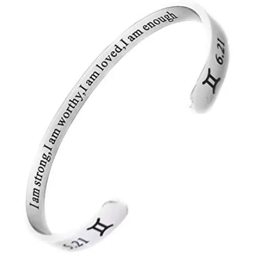 RENYILIN Creative Cuff Bracelet, Zodiac Bracelet, Inspirational Stainless Steel Bracelet for Men and Women