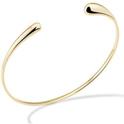 Miabella 925 Sterling Silver Italian Thin Adjustable Organic Teardrop Open Cuff Bangle Bracelet for Women Handmade in Italy