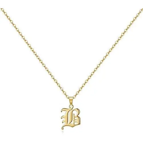 IEFSHINY Old English Initial Necklace for Women, Dainty Gothic Letter Necklace Old English Jewelry 14k Gold Plated Tiny Letter Necklace Initial Necklace Gifts for Women IEFSHINY Old English Initial Necklace for Women, Dainty Gothic Letter Necklace Old English Jewelry 14k Gold Plated Tiny Letter Necklace Initial Necklace Gifts for Women