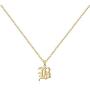 IEFSHINY Old English Initial Necklace for Women, Dainty Gothic Letter Necklace Old English Jewelry 14k Gold Plated Tiny Letter Necklace Initial Necklace Gifts for Women