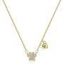 Dog Mom Necklace for Women, Dainty 14K Gold Plated Cubic Zirconia Paw Print Initial Necklace Dog Mom Gifts for Women