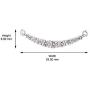 Vanbelle Sterling Silver Jewelry Curved Bar Pendant Necklace with Cubic Zirconia Stones and Rhodium Plated for Women and Girls
