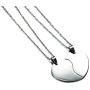 Mealguet Jewelry Personalized Custom Stainless Steel His and Hers A Set of 2 Matching Heart Puzzle Pendant Necklace