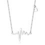 Zillaly 18K Gold Silver Rose Gold Plated Stainless Steel ECG Heartbeat Love ECG Necklace Female Jewelry