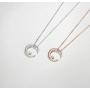 Agvana 18K Solid Rose Gold Diamond Moon Heart Dainty Pendant Necklace Fine Jewelry Anniversary Birthday Valentines Day Gifts for Women Teen Girls Sister Lover Wife, 16+2 Inch Extender