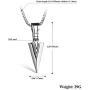 PAMTIER Mens American Indian Arrowhead Stainless Steel Pendant Necklace