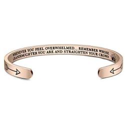 KEPKGO Inspirational Cuff Bracelets Gifts for Women, Bangle Bracelets for Women Men Engraved Personalized Jewelry Motivation Cuff Bracelets Christmas Eve Gift Daily Reminder…