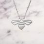 La Menagerie Bee Silver Origami Jewelry - Silver Geometric Chain Necklace – 925 Sterling Plated Silver Necklace for Women & Girls – Stylish Bee Pendant Necklace