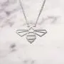 La Menagerie Bee Silver Origami Jewelry - Silver Geometric Chain Necklace – 925 Sterling Plated Silver Necklace for Women & Girls – Stylish Bee Pendant Necklace La Menagerie Bee Silver Origami Jewelry - Silver Geometric Chain Necklace – 925 Sterling Plated Silver Necklace for Women & Girls – Stylish Bee Pendant Necklace