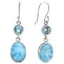 YoTreasure Larimar Blue Topaz Solid 925 Sterling Silver Dangle Earrings Jewelry