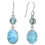 YoTreasure Larimar Blue Topaz Solid 925 Sterling Silver Dangle Earrings Jewelry YoTreasure Larimar Blue Topaz Solid 925 Sterling Silver Dangle Earrings Jewelry