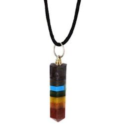 Ayana Wellness Chakra Pendant Necklace - Stone & Crystal Jewelry for Women and Men | Authentic Rainbow Gemstone Pendulum for Spiritual Dowsing, Energy Healing, Reiki, Yoga, Meditation, Divination
