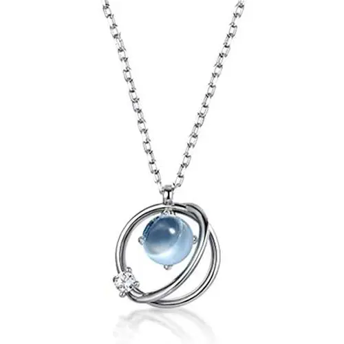 Star Planet Necklace Choker Blue Glass Cubic Zirconia Starry Universe Round Circle Pendant Necklace for Women Girls Fashion Jewelry Star Planet Necklace Choker Blue Glass Cubic Zirconia Starry Universe Round Circle Pendant Necklace for Women Girls Fashion Jewelry