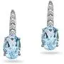 Sterling Silver Genuine or Synthetic Gemstone 7x5mm Oval-Cut Leverback Huggie Earrings