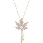 Tanhu 5 Pack Rose Gold Maple Leaf Black Fringe Silver Vintage 3D Rose Flower Pendant Necklace Lovers Birthday Friendship Jewelry Gift