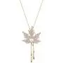 Tanhu 5 Pack Rose Gold Maple Leaf Black Fringe Silver Vintage 3D Rose Flower Pendant Necklace Lovers Birthday Friendship Jewelry Gift