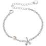 SILVER MOUNTAIN S925 Sterling Silver Jewelry Flower Charm with Freshwater Cultured Pearl Adjustable Chain Link Bracelet Gift For Teen Girls, Little Girls, Children