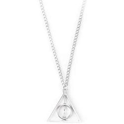 WMBDL Harry Potter Silver Deathly Hallows Necklace Set Golden Snitch Necklaces for Harry Potter Fans Gifts Collection or Decorations Magical Cosplay Costume Jewelry Accessories,18'' Chain (Silver)