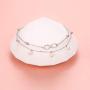 Flyow Anklet for Women S925 Sterling Silver Adjustable Foot Beaded Heart Charm Ankle Bracelet Anklets Jewelry
