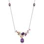 Anthia Jewelry Womens Sterling Silver Multi Gems Filigree Flower Pendant Necklace