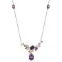 Anthia Jewelry Womens Sterling Silver Multi Gems Filigree Flower Pendant Necklace Anthia Jewelry Womens Sterling Silver Multi Gems Filigree Flower Pendant Necklace