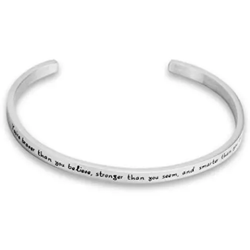 Kivosliviz Inspiration Bracelet for Women You are Braver Bracelet You are Braver than You Believe Motivate Jewelry Gifts Cuff (silver) Kivosliviz Inspiration Bracelet for Women You are Braver Bracelet You are Braver than You Believe Motivate Jewelry Gifts Cuff (silver)