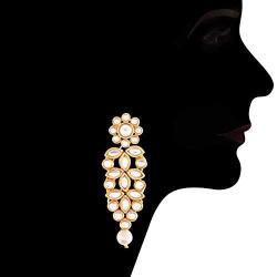 I Jewels Indian Bollywood Traditional Faux Kundan and Beads Stylish Ethnic Party Wear Choker Jewelry Set for Women (IJ326W)