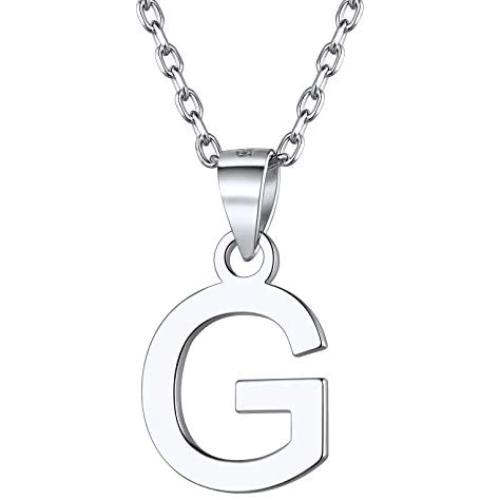 ChicSilver Initial Necklace 925 Sterling Silver Dainty Small Letter Pendant Personalized 26 Alphabet Necklace for Women, 18 Inch Chain (with Gift Box)
