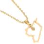 Stainless Steel Syria Map Pendant Necklaces Syria Map Outline Pendant Necklace Syrians Jewelry (Gold)