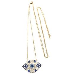 Gold Evil Eye Lariat Necklace for Women 18K Gold Plated Sliding Adjustable Chain Novel Jewelry