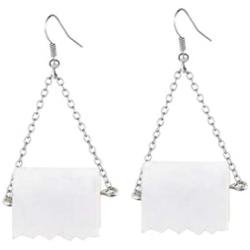 ROSTIVO Toilet Paper Earrings for Women and Girls Novelty Dangle Earrings Toilet Paper Earrings Gag Gift 2020