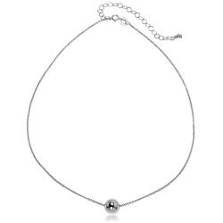 GemStar USA Sterling Silver High Polished 8mm Bead Ball Dainty Choker Necklace