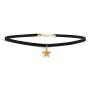 Vintage Sun Moon Star Necklace Choker Black Velvet Flocking Crescent Pentagram Necklace Collar Jewelry for Women Girls