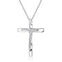 Sllaiss 925 Sterling Silver Classic Cross Pendant Necklace, God in My Heart Faith Hope Christian Religious Jewelry, Sets with Swarovski Zirconia