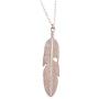 JOYID Simple Leaf Feather Pendant Necklace Long Chain Sweater Necklace Fashion Jewelry for Women