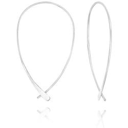 925 Sterling Silver Upside Down Hoops Lightweight Open Wire Needle Drop Dangle Threader Earrings
