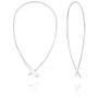 925 Sterling Silver Upside Down Hoops Lightweight Open Wire Needle Drop Dangle Threader Earrings
