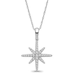 Sterling Silver Diamond Star Pendant Necklace (1/3 cttw, I-J Color, I2-I3 Clarity), 18''