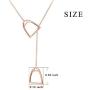YFN Horse Gift Jewelry 925 Sterling Silver Simple Double Horse Strirrup Lariat Necklace Horse Gift for Women Girls