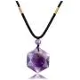 CrystalTears Hexagram Natural Reiki Healing Crystal Stone Gemstone Necklace Star of David Amulet Pendant Necklace Jewelry for Men