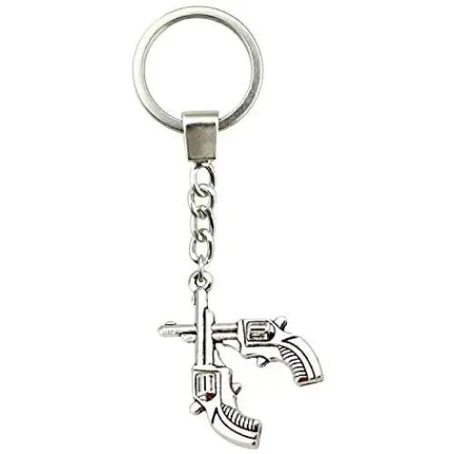 Fashion Men Jewelry Keychain Metal Holder Chain Double Gun Antique Bronze Antique Silver Pendant Gift Fashion Men Jewelry Keychain Metal Holder Chain Double Gun Antique Bronze Antique Silver Pendant Gift
