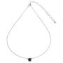 Sterling Silver Purple Solitaire Choker Necklace Made with Swarovski Crystal